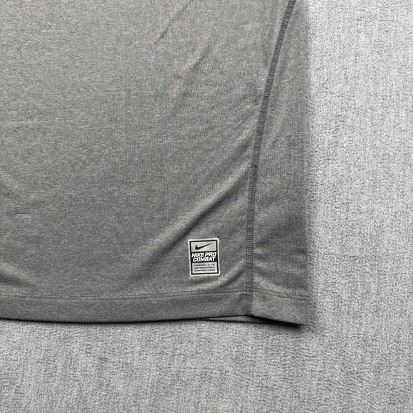 Nike Pro Combat T Shirt Mens Large Gray Dri Fit Compression Stretch Athletic Tee - Picture 4 of 10